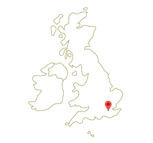A pinned location on a map of the United Kingdom